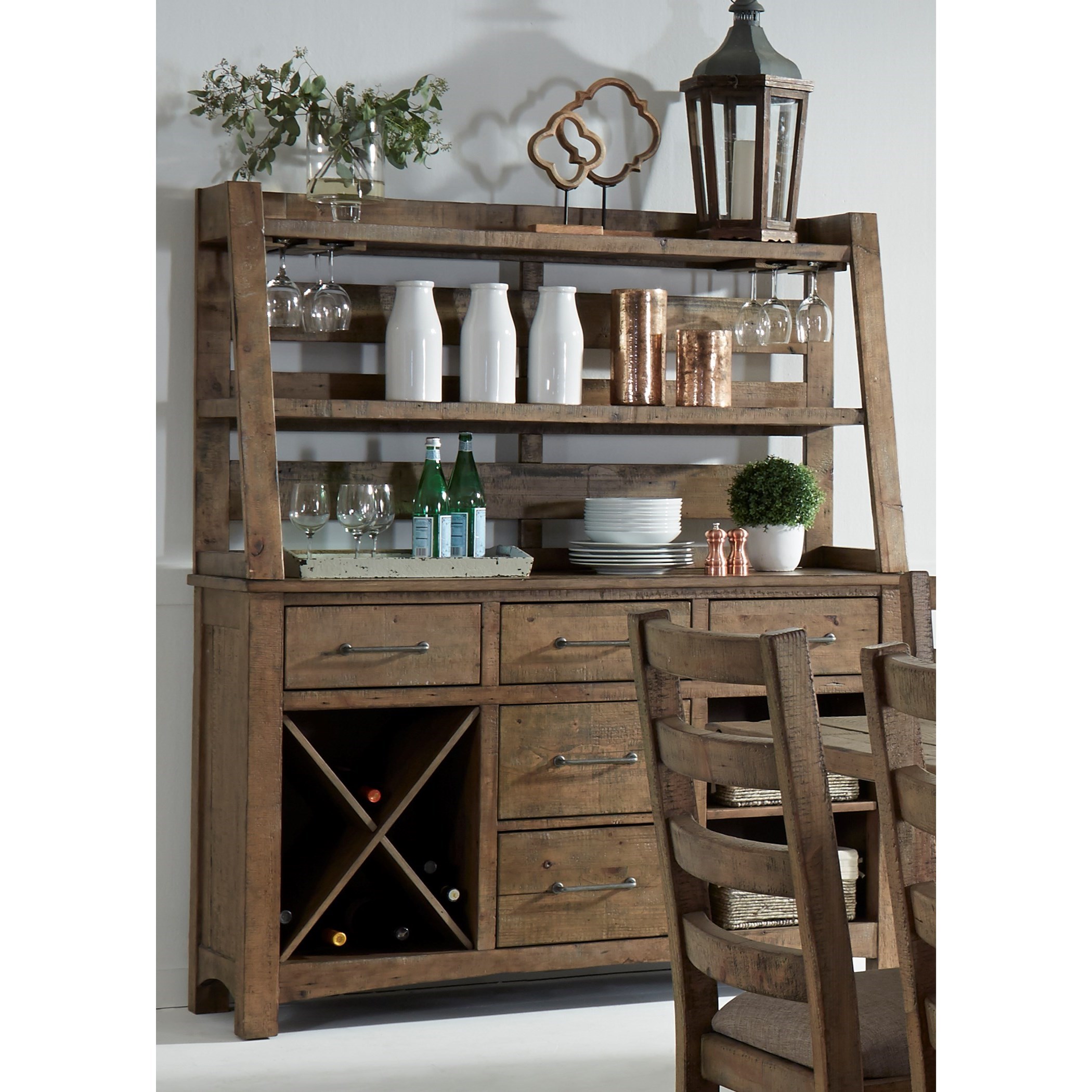 Dining room hutch with wine rack outlet